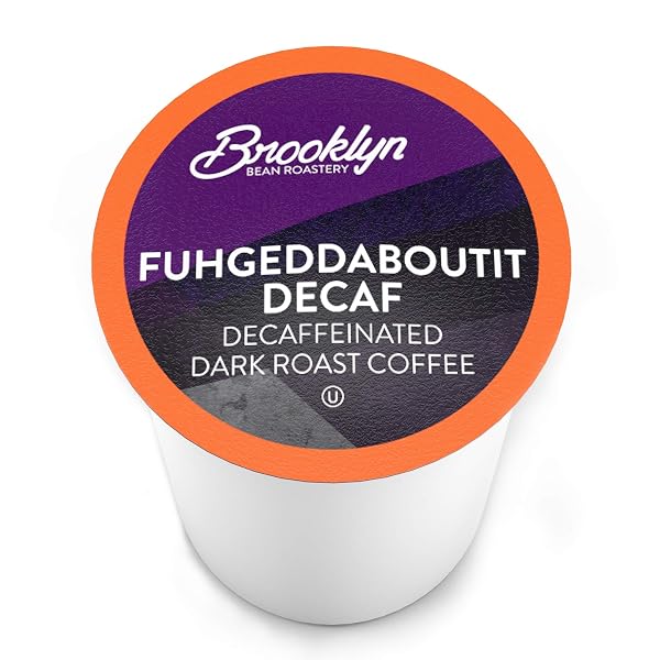 BROOKLYN BEANS COFFEE PODS, FUHGEDDABOUTIT DECAF – COMPATIBLE WITH KEURIG K CUP BREWERS INCLUDING 2.0 COFFEE MAKERS, 40 COUNT, BOLD AND RICH