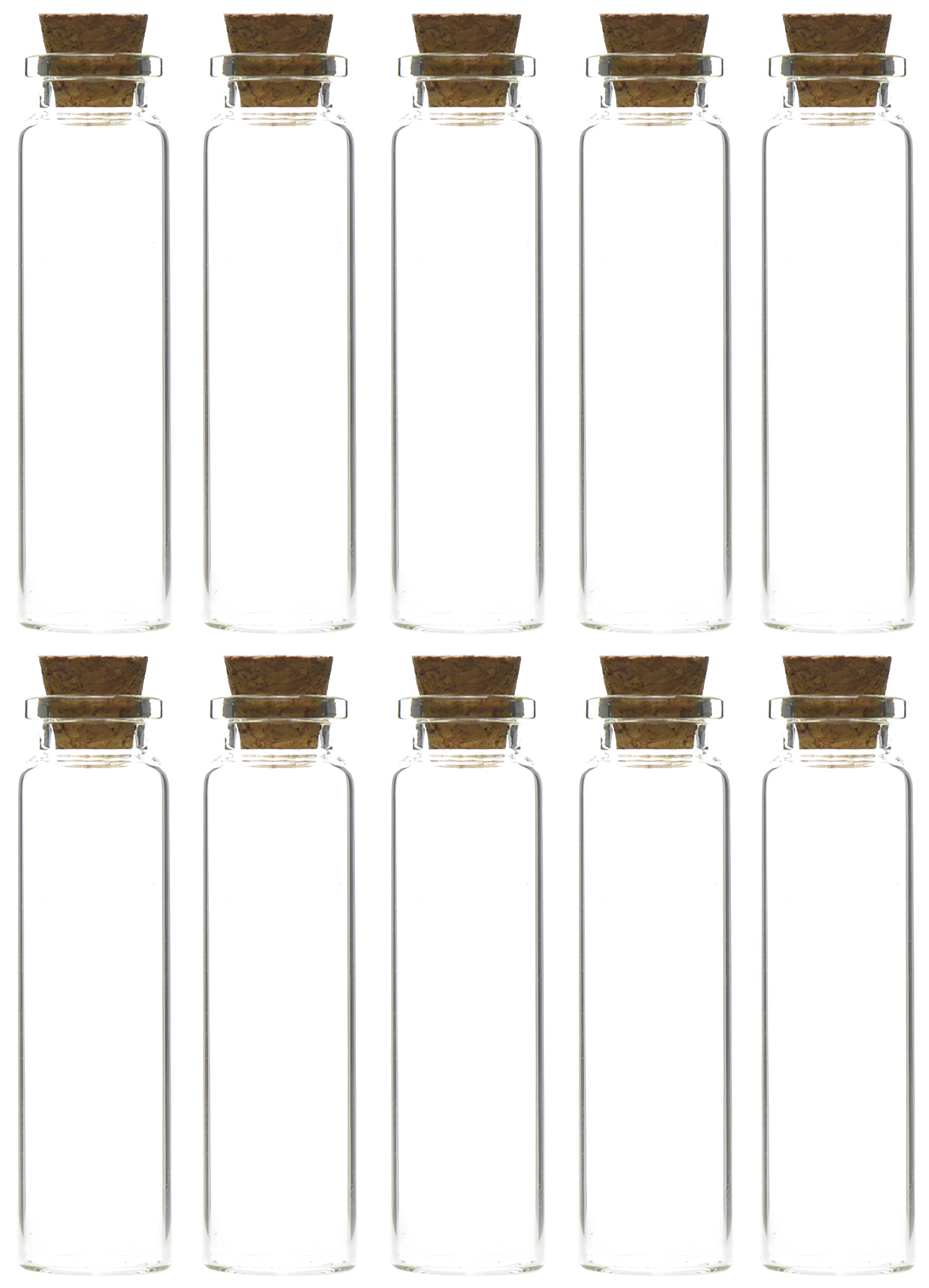 FiveSeasonStuff® 20ml (14 Pcs) Small Transparent Glass Bottles/Jars with Cork Stoppers for Scents, Oils, Spices, Wedding, Jewelry, Message, Party Favors etc