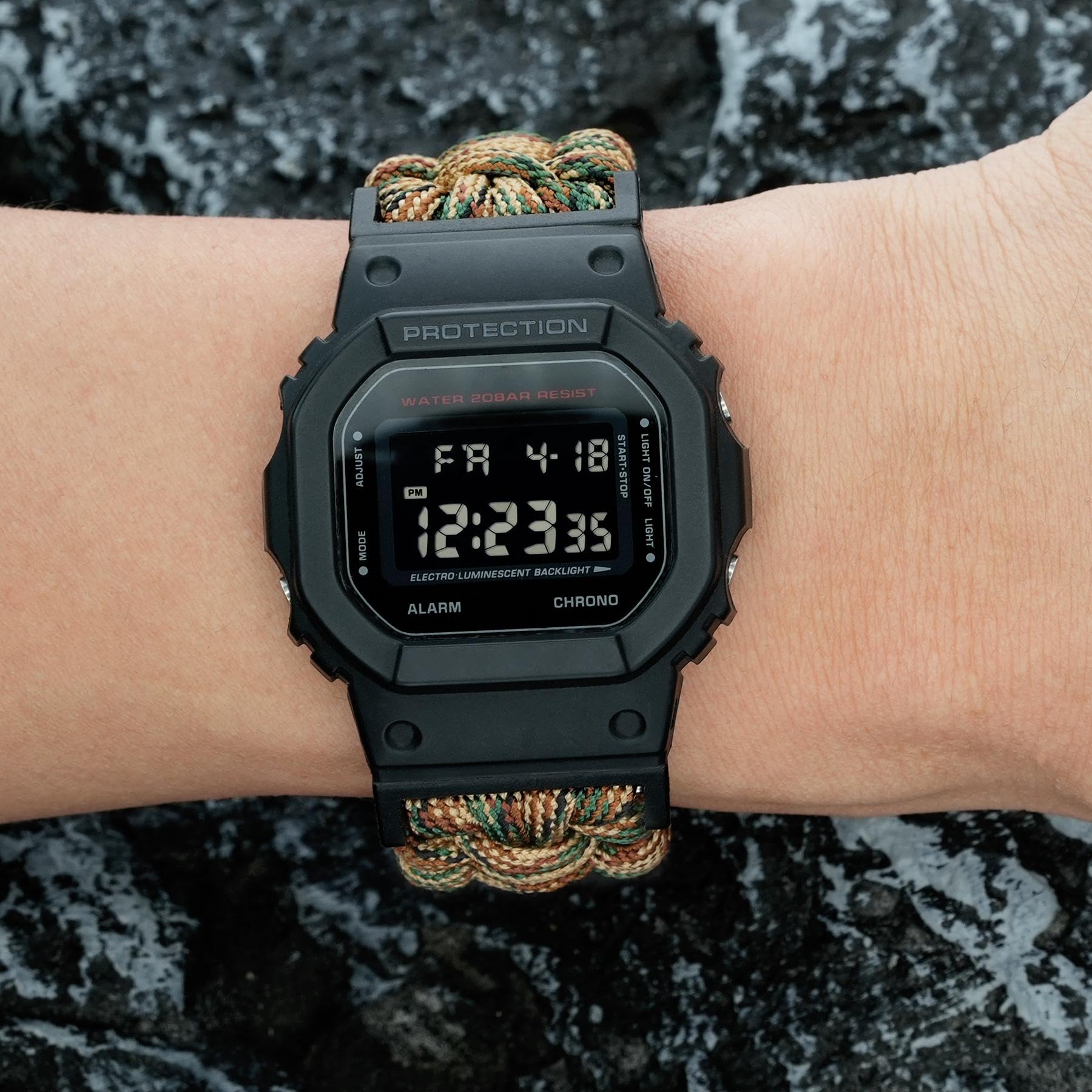 Abanen Nylon Braided Watch Band Paracord Strap with Adjustable Safety Buckle for Casio gshock DW-5600/8900, GA-100/GW-B5600/GB-5600 /GW-6900