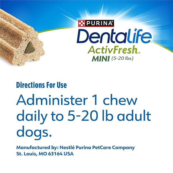 DENTALIFE ACTIVFRESH PACK OF 2 DOG CHEWS FOR SMALL DOGS, DENTAL CHEWS TO FRESHEN BREATH, CHICKEN FLAVOR, 13.5 OZ. EACH, 45 EACH/90 TOTAL – 45 CT. POUCH