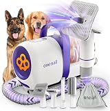 Oneisall Dog Grooming Vacuum Kit with 4 Tools and Hair Remover Brush