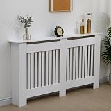 Vivo Technologies Radiator Cover White Large MDF Slat Shelf 152x82x19 cm view 7