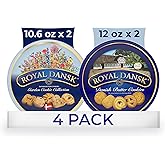 Royal Dansk Butter Cookies Garden Cookie Collection, 4 Pack, 10.6 Oz | Perfect for coffee/tea, assorted snacks Danish butter cookies made with real butter, a recyclable cookie tin for sharing