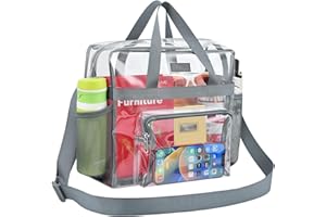Bagenius Clear Bag Stadium Approved, 12x6x12 Clear bag for Stadium Events, Women's Top-Handle Bags for Concert Festival Work