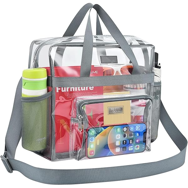Sac Fourre-tout Approuvé Par Statium, Sac à Bandoulière Transparent Avec Bandoulière Réglable Pour Le Travail, Le Sport, Les Jeux, Les Concerts