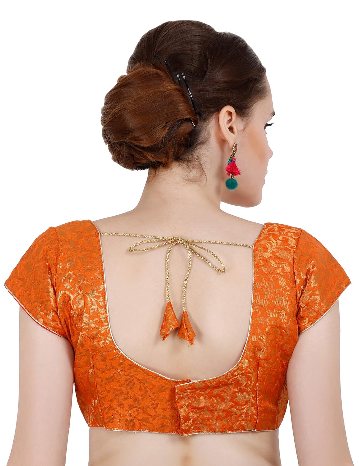 nd&r printed chanderi blouse single piece