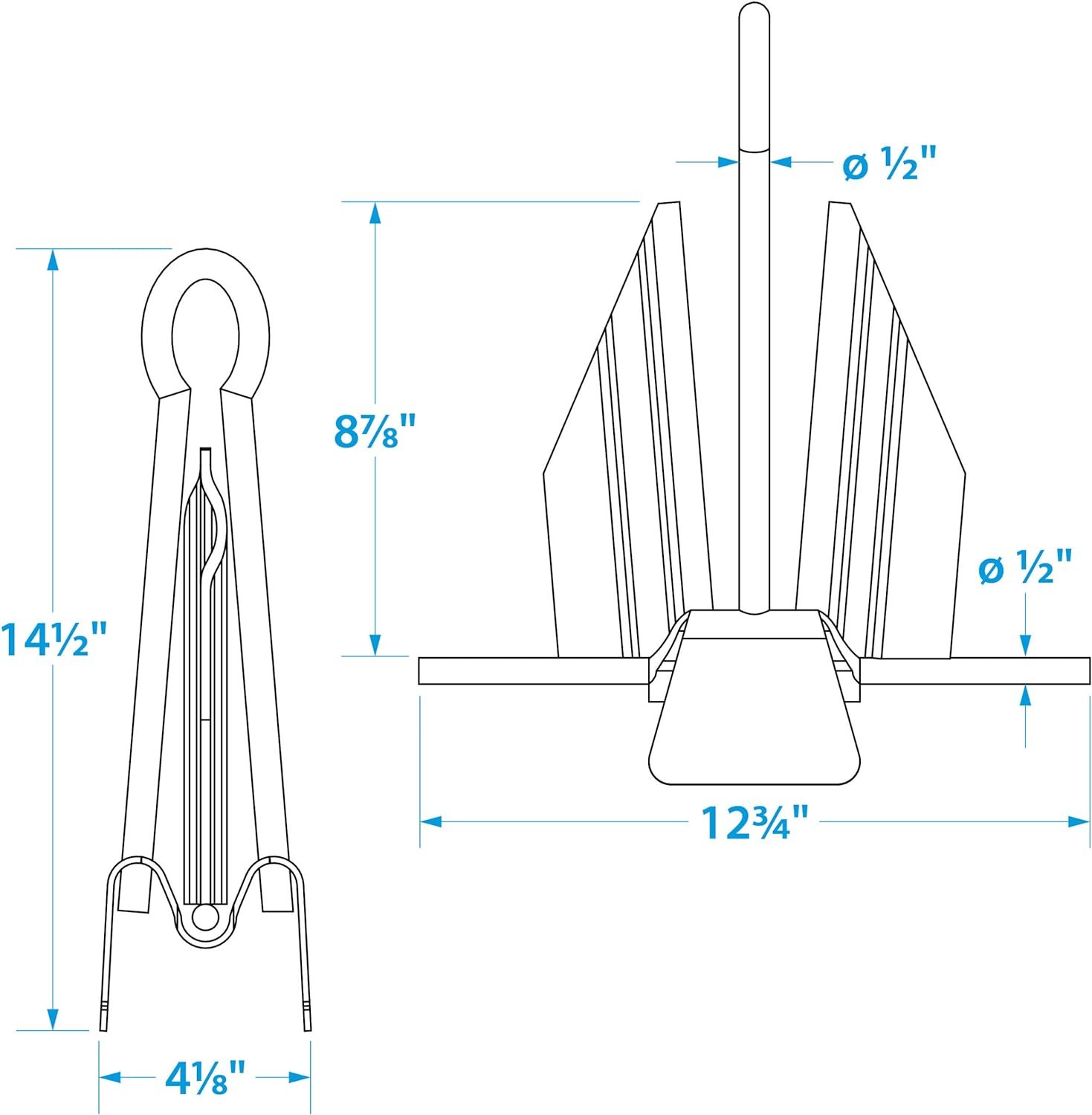 SEACHOICE Utility Anchor 7E 41610,Steel: Sports & Outdoors