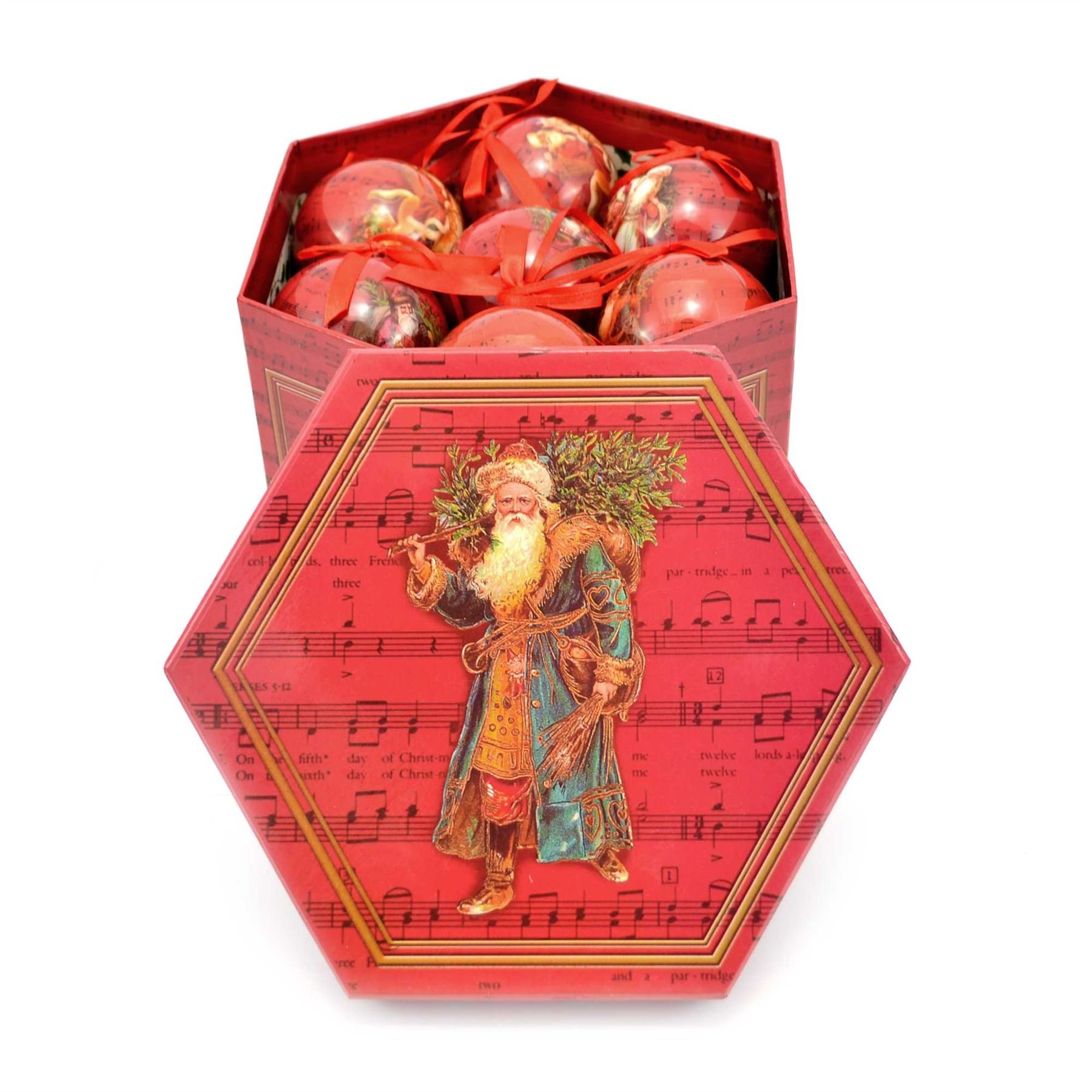 Traditional Shatterproof Christmas Baubles Decorations Xmas Tree Decor 14ps 7cm