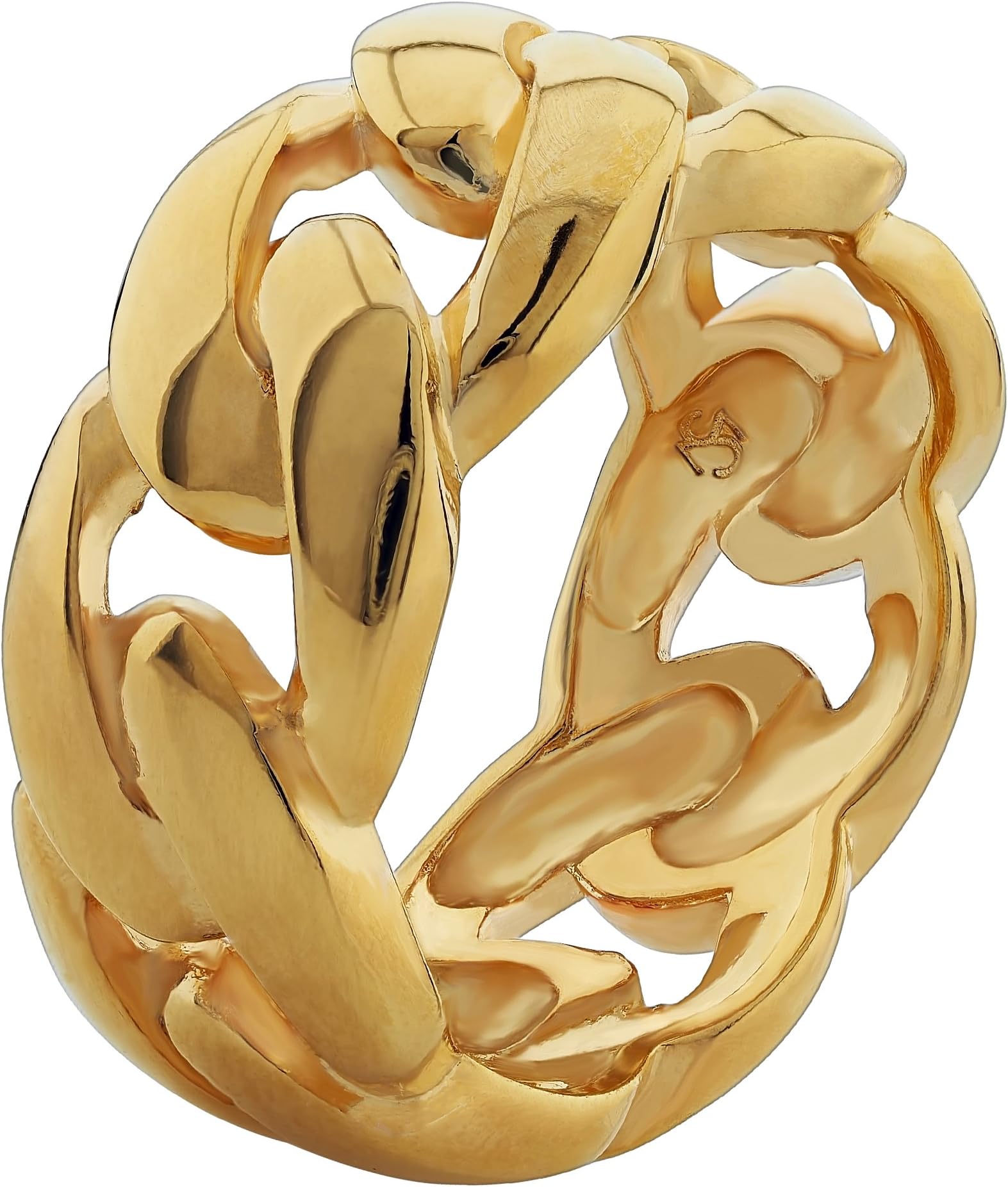 Premium Solid Stainless Steel 11MM Wide Miami Cuban Link Chain Design Eternity Ring in Silver Color or 18K Gold…