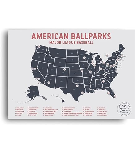 MLB メジャー マップボード Baseball Stadiums Layered Map Tracker. MLB | Palmetto