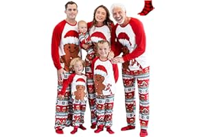 PATPAT Family Christmas Pjs Matching Sets Holiday Jammies Sleepwear Christmas Pajamas for Family Xmas Outfits with Socks