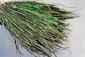 Tigofly 400 Strands Natural Peacock Herl Feather for Nymphs Wet Streamers Flies Rib Body Fly Tying Materials Length 4"-8"