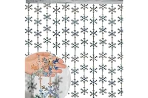 KOCKUU Winter Wonderland Party Snowflake Decorations, 3.3x6.6ft Iridescent Silver Snowflake Tinsel Foil Fringe Curtains Backdrops Photo Props for Xmas Winter Frozen Birthday Party Supplies, 2 Pack