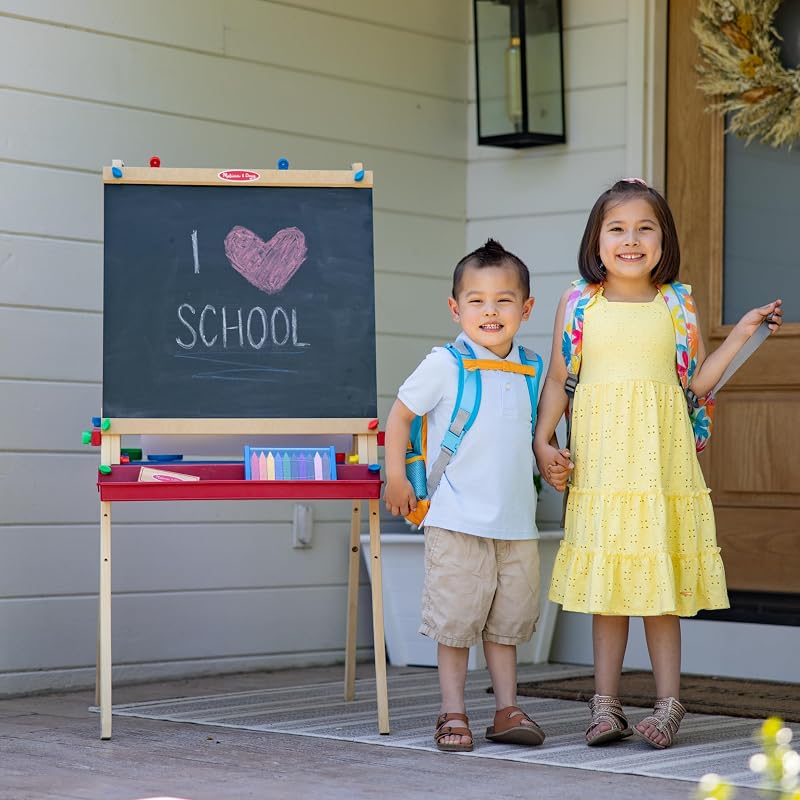 Melissa & Doug - Staffelei aus Holz, Malstaffelei für Kinder mit Kreidetafel, Zubehör separat erhältlich, für Kinder ab 3 Jahren