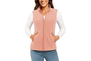 TACVASEN Women's Fleece Vest Lightweight Warm Vests Outerwear Sleeveless Zip Jacket Fall Winter Soft Vest with Pockets