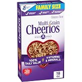 Multi Grain Cheerios, Heart Healthy Breakfast Cereal, Family Size, 18 oz | Gluten Free, 28g Whole Grain per Serving, 100% DV of 9 Vitamins &amp; Minerals, Low Fat, No Artificial Flavors
