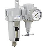 PneumaticPlus SAU420T-N06G-MEP Compressed Air Filter Regulator Combo 3/4" NPT -T-Handle, Manual Drain, Metal Bowl