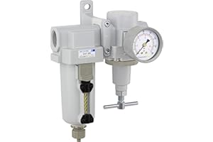 PneumaticPlus SAU420T-N06G-MEP Compressed Air Filter Regulator Combo 3/4" NPT -T-Handle, Manual Drain, Metal Bowl