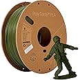 Polymaker Matte PLA Filament, 3D Printer PLA Filament 1.75mm 1kg - PolyTerra 3D Printing PLA Filament, Army Dark Green