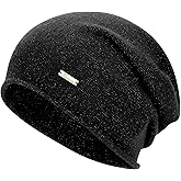 HAMUNI 100% Wool Slouchy Beanie, Warm Beanie Hats for Women Breathable Knitting Skull Beanies Cap for Spring Fall Winter