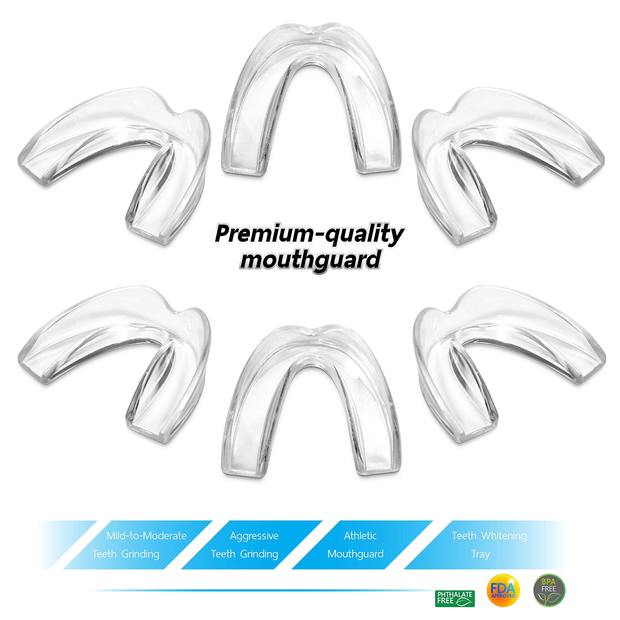 The-ConfiDental-Pack-of-6-Moldable-Mouth-Guard-for-Teeth-Grinding-Clenching-Bruxism-Sport-Athletic-Whitening-Tray