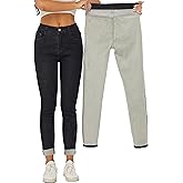 Yehopere Women's Winter Fleece Lined Jeans Slim Fit Warm Skinny High Waist Denim Jean