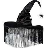 JUSTOTRY Witch Hat for Women - Halloween Women Costume Black