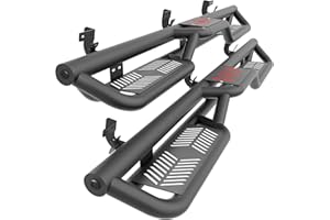 YZONA Crew Cab Running Boards Compatible for 2009-2018 Dodge Ram 1500, 2019-2024 1500 Classic, 2010-2026 Ram 2500 & 3500 CrewCab Side Steps, Bolt-on Nerf Bar, Heavy-Duty Steel Two Stairs Design