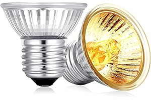 Fischuel Reptile UV Bulb, 2 Pack Reptile 50W UVB Bulbs, Habitat Basking Heat Bulb, UVB Light Bulb, Reptile Heat Lamp Bulb for Terrarium(E27,110V)