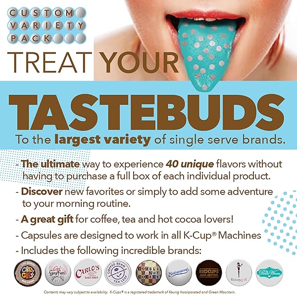 CRAZY CUPS FLAVORED COFFEE PODS VARIETY PACK, FULLY COMPATIBLE WITH ALL KEURIG FLAVORED K CUPS BREWERS, COFFEE SAMPLER, 40 COUNT