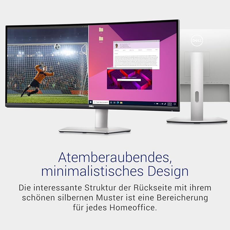 S3423DWC USB-C 34 Zoll WQHD (3440x1440) 21:9 1800R Curved Monitor, 100Hz, VA, 4ms, AMD FreeSync, 99% sRGB, Eingebaute Lautsprecher, USB-C, 2x HDMI, 3x USB, 3 Jahre Garantie