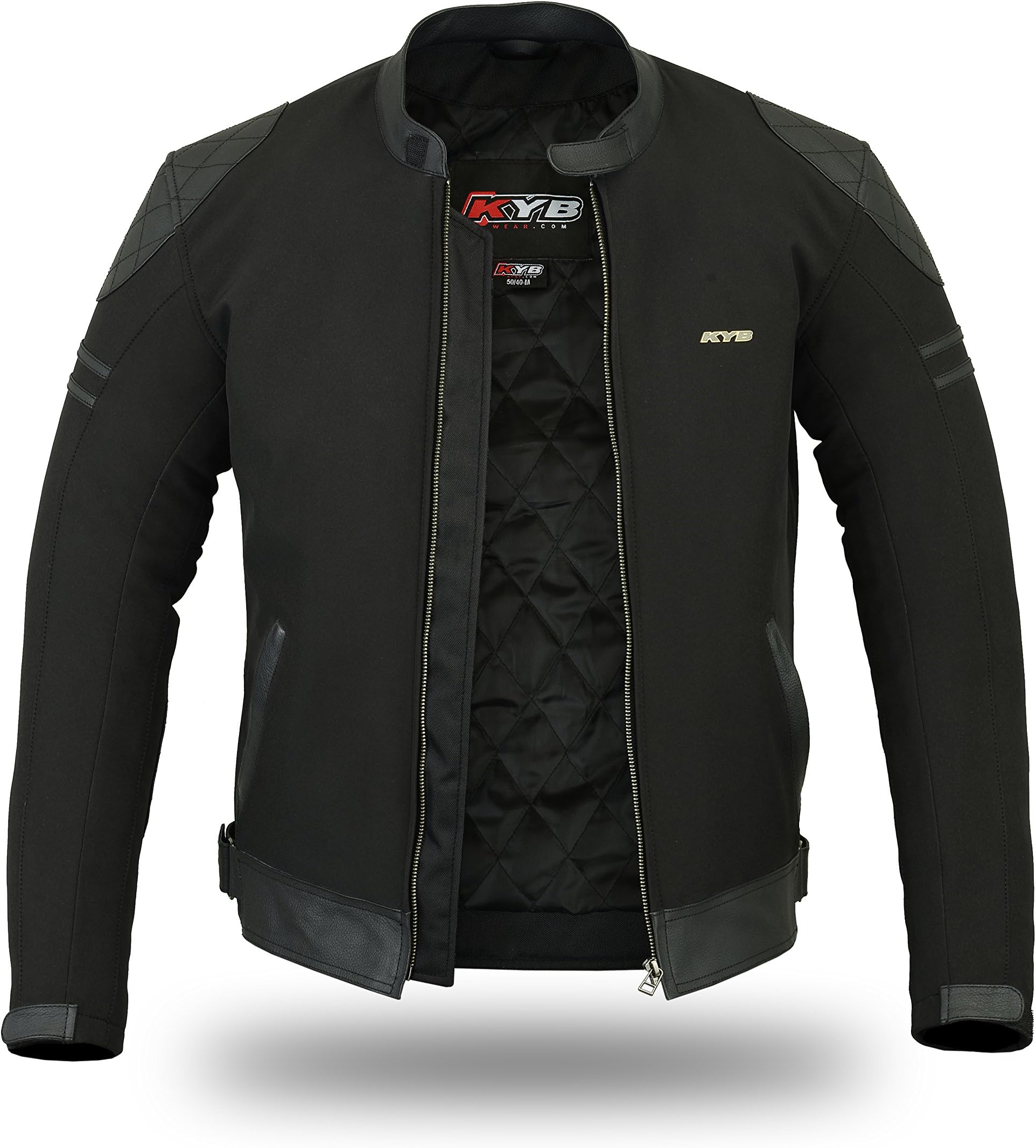 Motorbike Motorcycle Jacket Real Leather Softshell Waterproof Windstopper (XL)