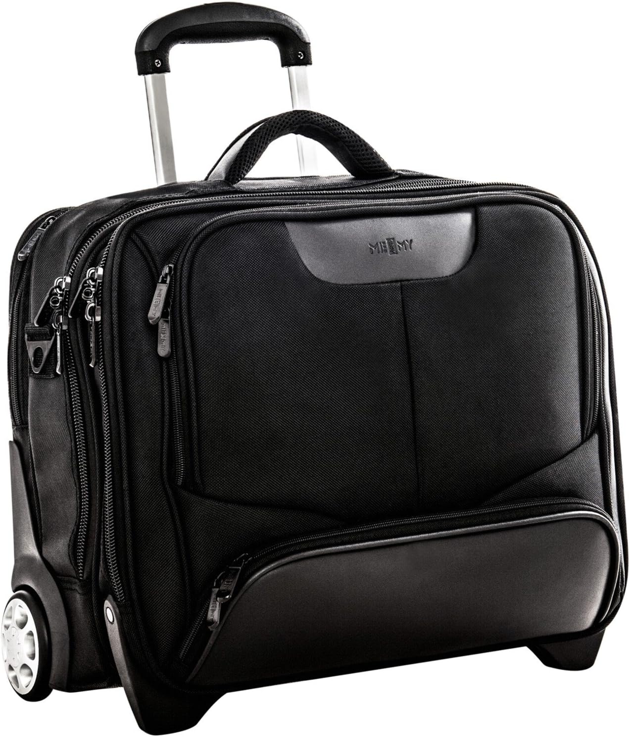 Wheeled Laptop Case Trolley17 inch Polyester Black Padded Compartment Overnight Compartment Executive Roller Bag