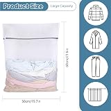 FUYOAL 2 Pack Mesh Laundry Bags 50x60cm with Zippers White L view 2