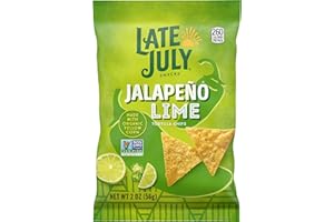 Late July Snacks, Jalapeño Lime Tortilla Chips, 2-oz. Snack Bag (Pack of 6)