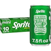 Sprite Lemon-Lime Soda Soft Drink Mini Cans, 7.5 fl oz, 10 Pack | Caffeine-free soda pop with natural flavors