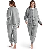 Bedsure Fleece Pajamas for Women Set, Winter Fuzzy Flannel Pajamas Loungewear, 2 Piece Soft Cozy Warm Fluffy Sherpa Sleepwear