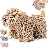 Tegeme 1 Pcs Chenille Dog Towel, Brown, Standing Dog | Fuzzy Towel Absorbent Microfiber, Bathroom Kitchen Countertop Washstand, Soft Lightweight Quick Drying