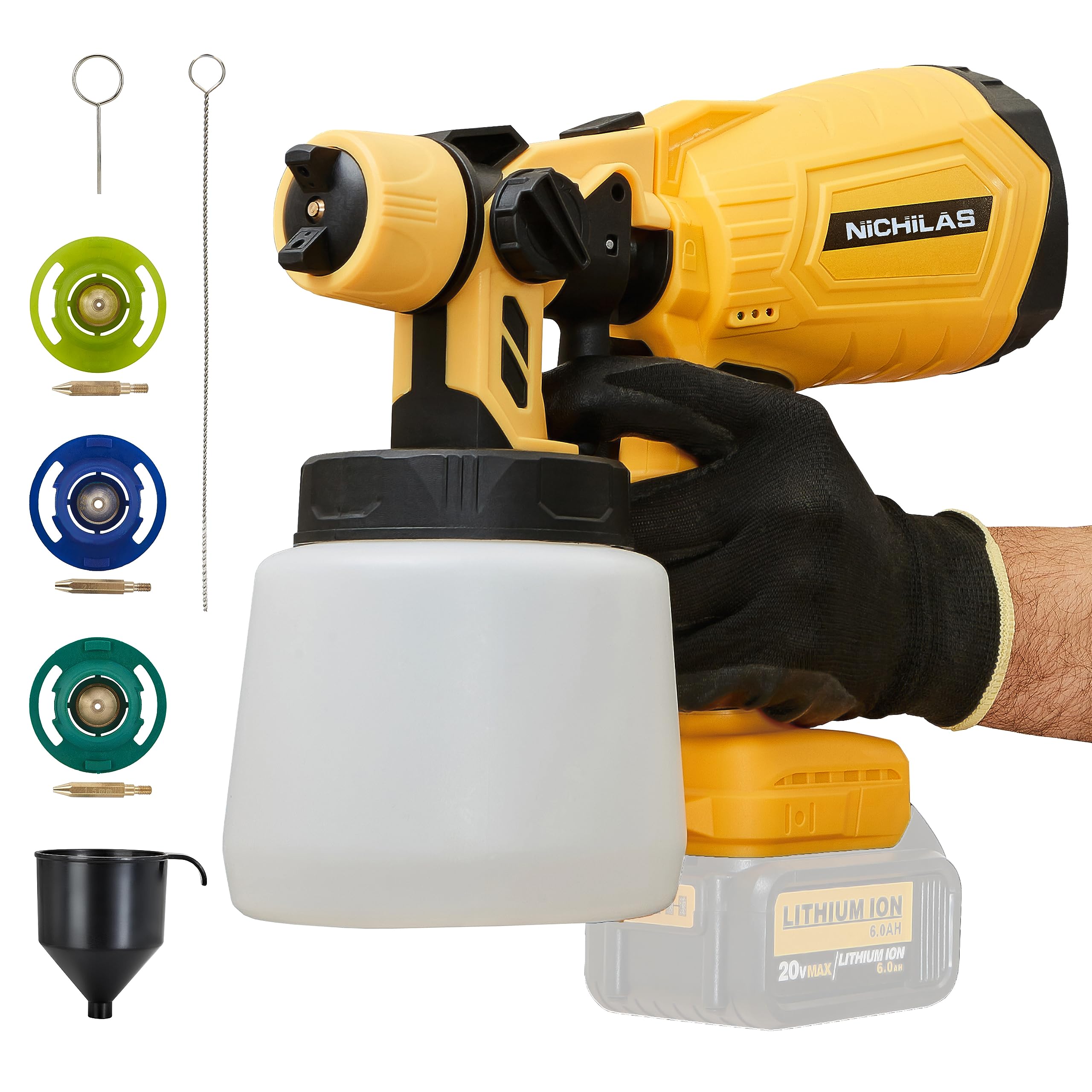 Cordless Paint Sprayer For Dewalt 20V AX Battery,HVLP Spray Paint Gun - View #8