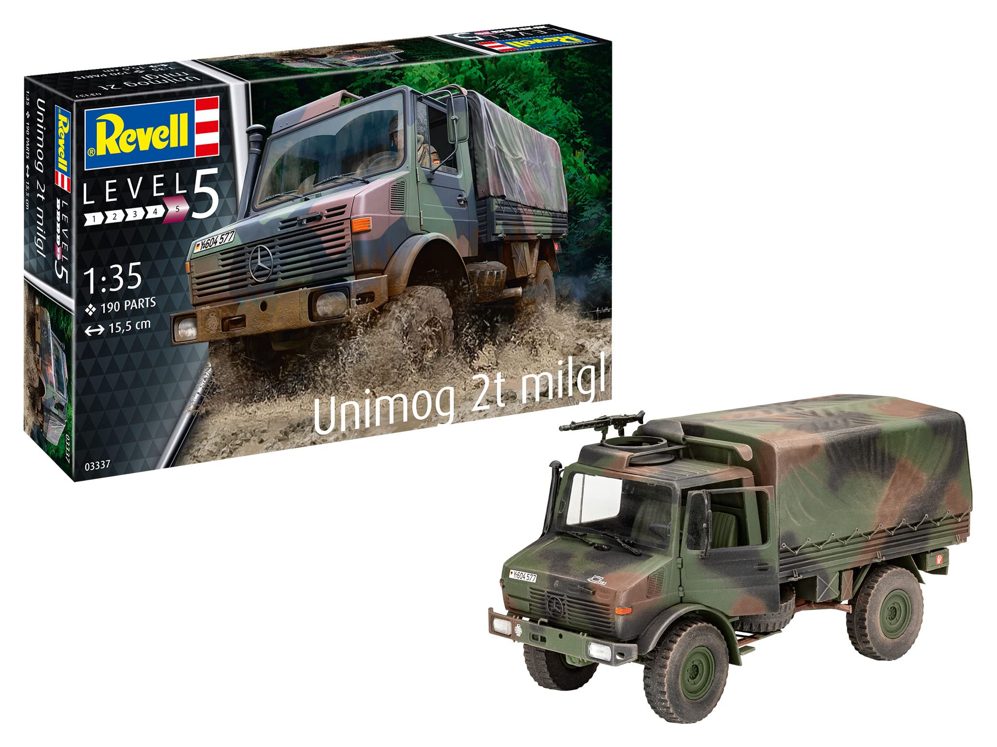 Revell 03337 Unimog 2T milgl 1:35 Scale Unbuilt/Unpainted Plastic Model Kit