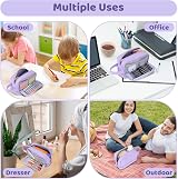Alyvisun Large Capacity Pencil Case 3 Compartments Purple with Handle view 6