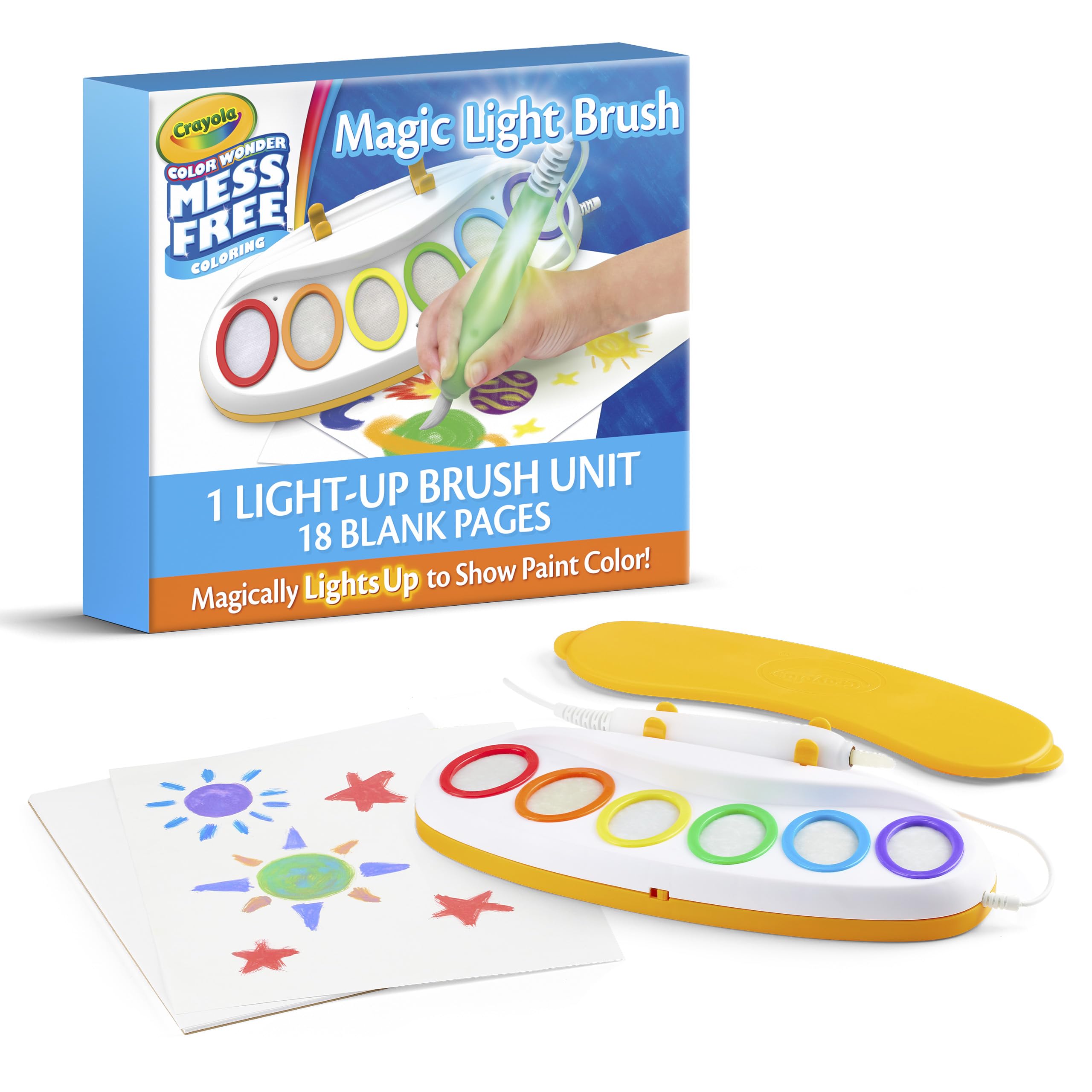 Crayola Color Wonder Magic Light Brush, Mess Free Painting Station for Kids, Toddler Toys & Activities, Holiday & Christmas Gifts for Kids, Ages 3+