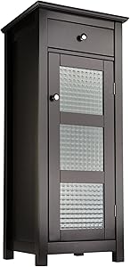 Elegant Home Fashions Chesterfield Collection Floor Cabinet with One Door and One Drawer, Espresso