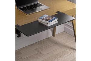 CALASK Desk Extender, 27.16" X 9.45"Large Size Clamp-on Foldable Keyboard Tray, Table Mount for Sit Stand Desks(Black)