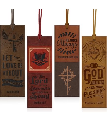 Amazon.com : 2 Pcs Leather Bible Bookmark, Christian Bookmarks