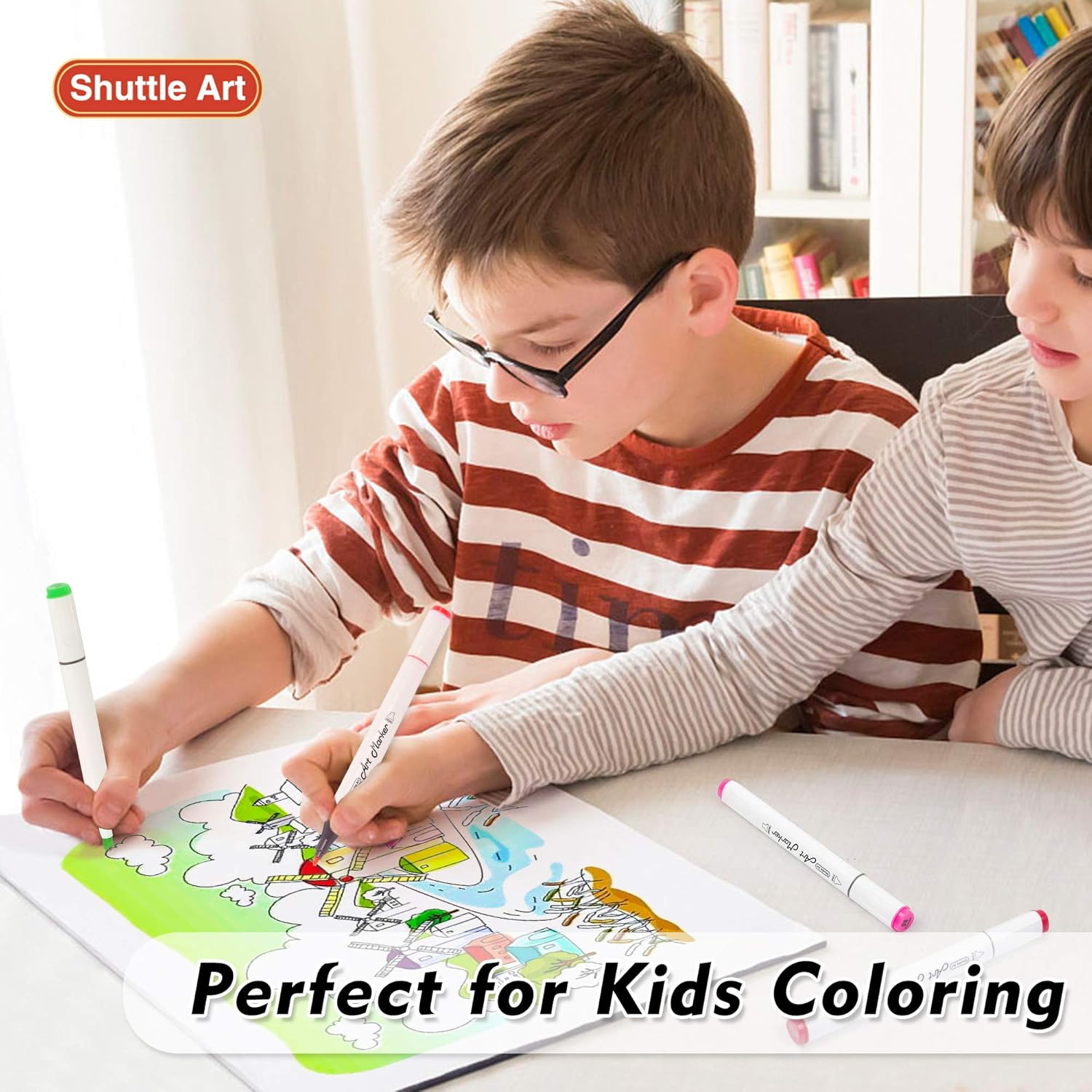 Shuttle Art 88 Colors Dual Tip Alcohol Based Art Markers, 88 Colors plus 1 Blender Permanent Marker Pens Highlighters with Case Perfect for Illustration Adult Coloring Sketching and Card Making