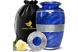 SOLACE FOREVER Marble Urns for Human Ashes Adult Man & Woman - Urn for Ashes Adult Male & Female - Handcrafted Cremation Urns for Adults - Honor Your Loved One with Funeral Memorial Urn