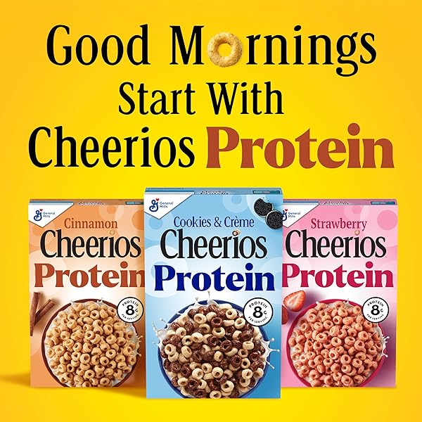 CHEERIOS PROTEIN CEREAL, STRAWBERRY, 8G PROTEIN, FAMILY SIZE, 15 OZ