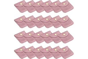 PATIKIL 3x3 Inch Velvet Jewelry Pouches, 24 Pcs Jewelry Packaging Gift Bags with Snap Button for Bracelet Necklace Rings Watc