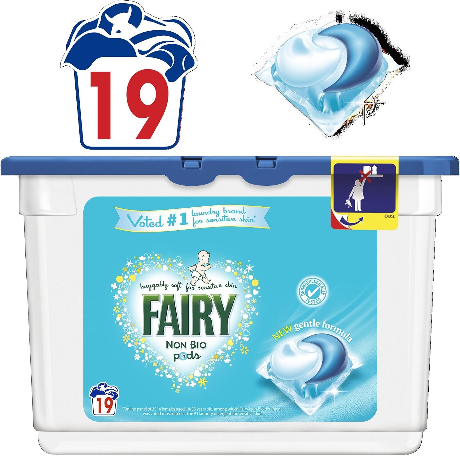 Fairy Non Bio Pods Washing Liquid Capsules for Sensitive Skin, 19 Washes - Image 3